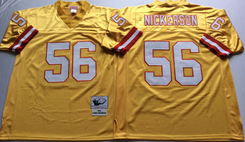 Men NFL Tampa Bay Buccaneers 56 Nickerson yellow Mitchell Ness jerseys